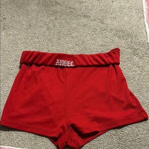 Red High-Waisted Shorts